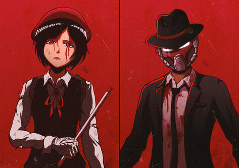 Mina/Detective rough fight Mina/Detective rough fight